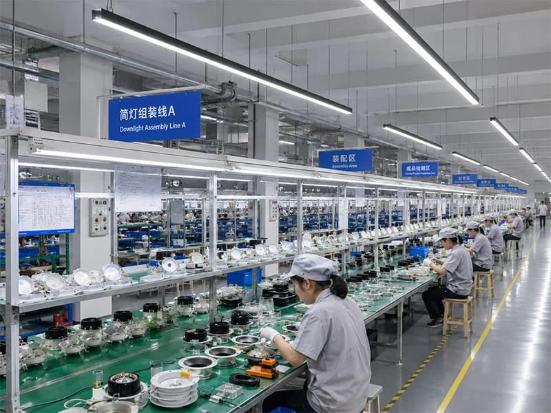 Main production floor with assembly lines