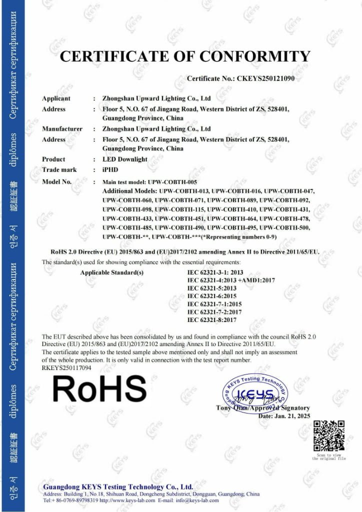 LED Downlight RoHS