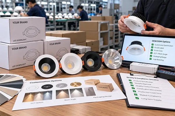 OEM ODM LED downlight brand supplier evaluation OEM ODM LED downlight brand supplier for customized private label lighting projects