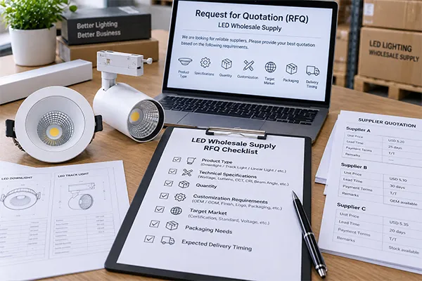 LED wholesale supply RFQ checklist LED wholesale supply RFQ checklist for LED downlights and track lights