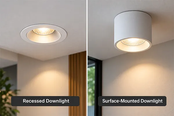 Types of Downlights by Installation Method types of downlights by installation method recessed and surface mounted