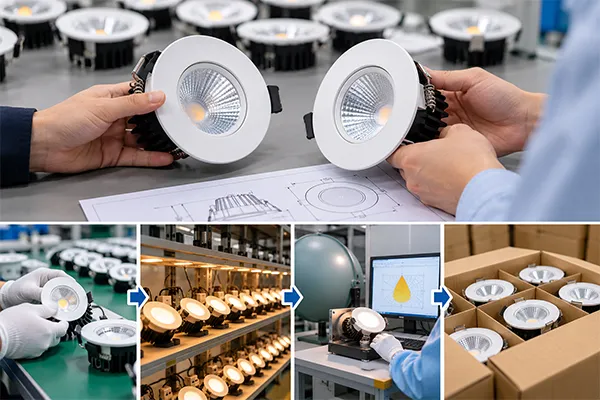 LED downlight manufacturer in China quality and aging test verification
