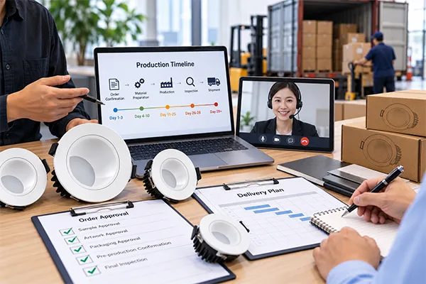 LED downlight manufacturer in China delivery timeline and communication review