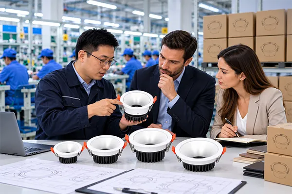 China LED downlight manufacturer comparing procurement cost and LED downlight specifications