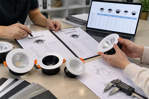 LED downlight manufacturer quotation comparison for procurement teams