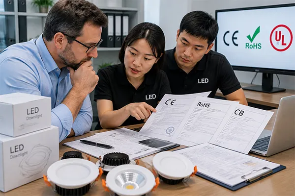 Certification document review for LED downlight importers