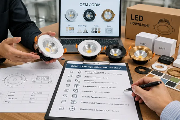 OEM LED downlight manufacturers customization specification checklist