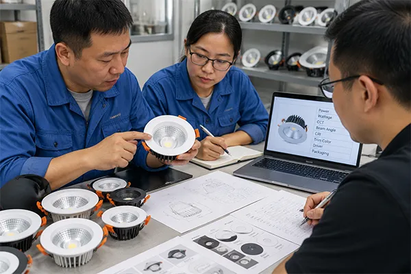 Professional LED downlight factory specification confirmation for OEM downlights