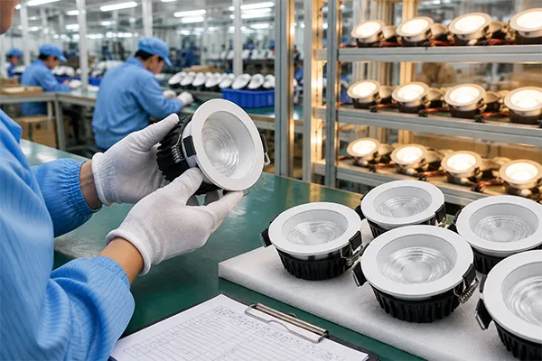 LED downlight manufacturers quality control and aging test process