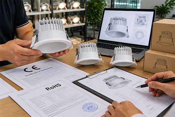 LED downlight manufacturers certification verification for destination markets