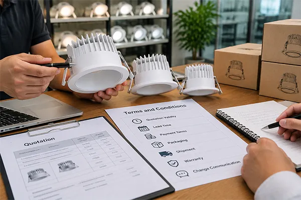 LED downlight manufacturers lead time communication and commercial terms