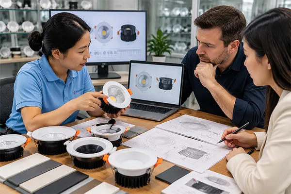 LED downlights specification confirmation between buyer and factory