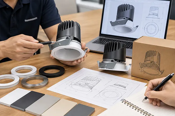 Customized factory-direct LED downlights with branding and finish options