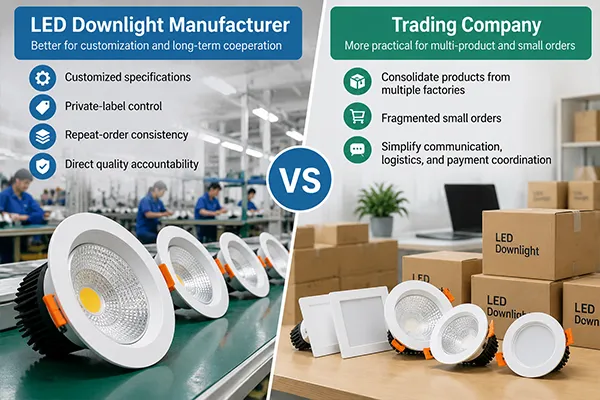 How to Choose Between an LED Downlight Manufacturer and a Trading Company