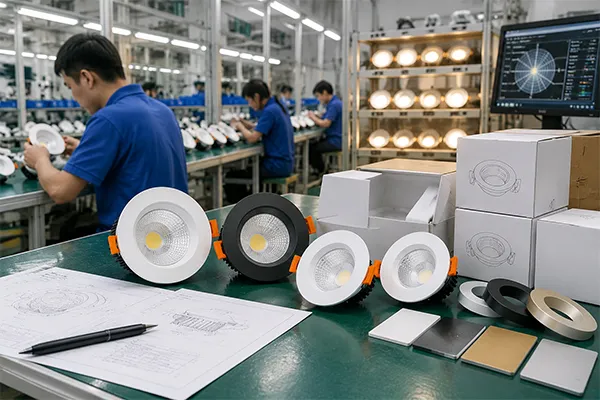 Custom LED downlight manufacturer production and quality control