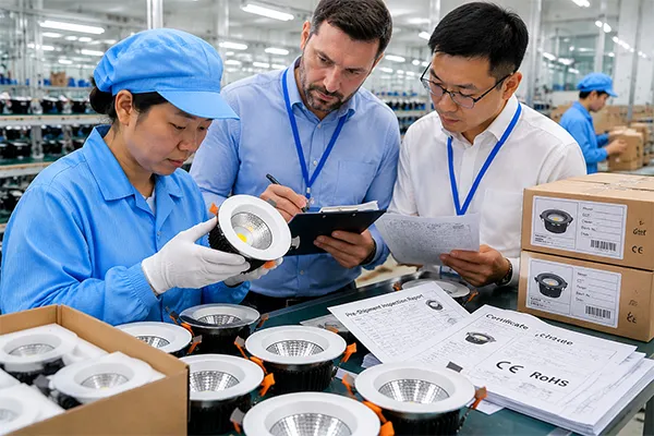 LED Downlight Pre Shipment Inspection Process LED downlight factory audits and pre shipment quality inspection