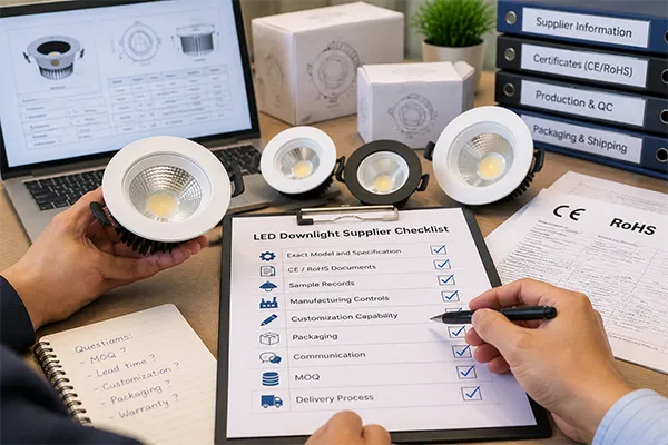 LED downlight suppliers screening checklist for European importers and wholesalers