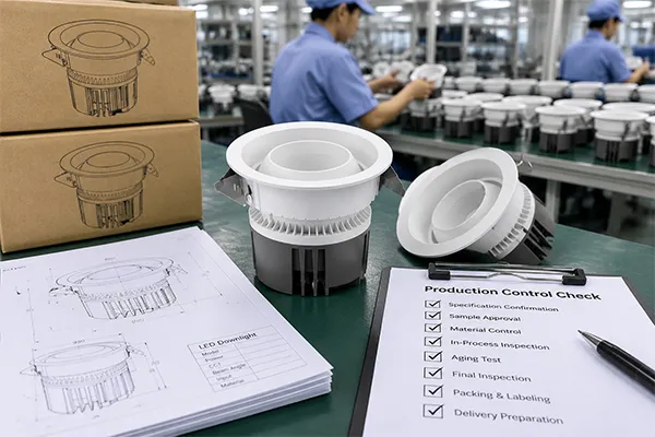 supplier reliability in LED downlight specification and production control