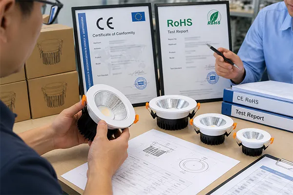 China LED downlight factory certification documentation review